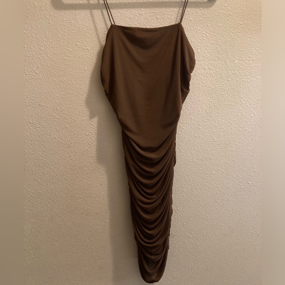 Forever 21 brown skin tight mini dress SMALL